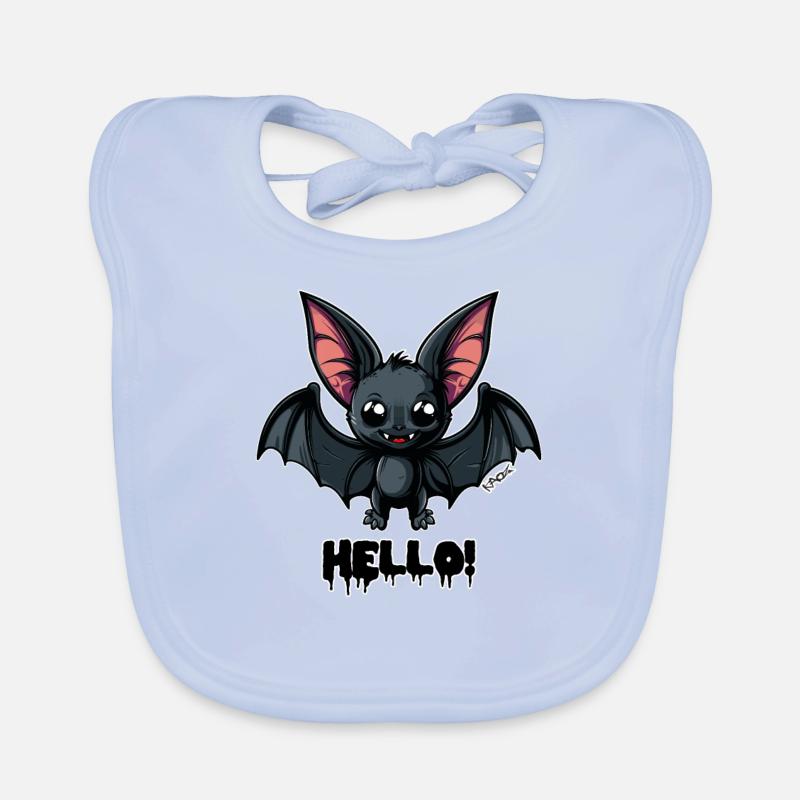 Cute little bat says hello Organic Baby Bibs