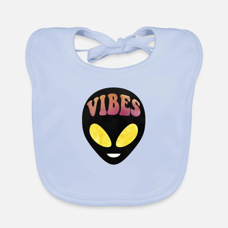Alien Vibes T-Shirt - Cool Alien Head UFO Hipster Bavoir bio Bébé