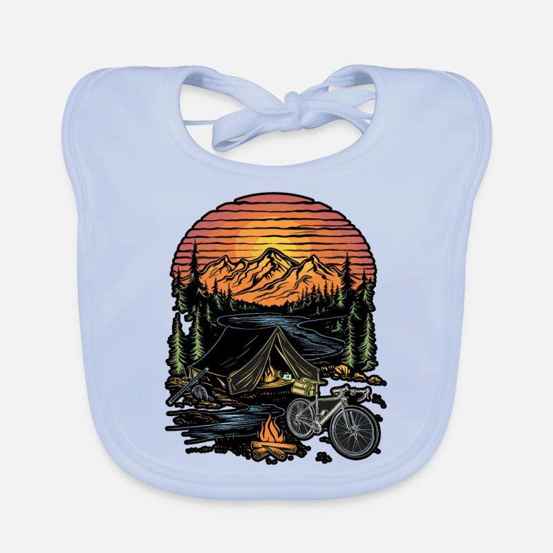 Bicycle Camping Camping Mountains Nature Excursion Organic Baby Bibs