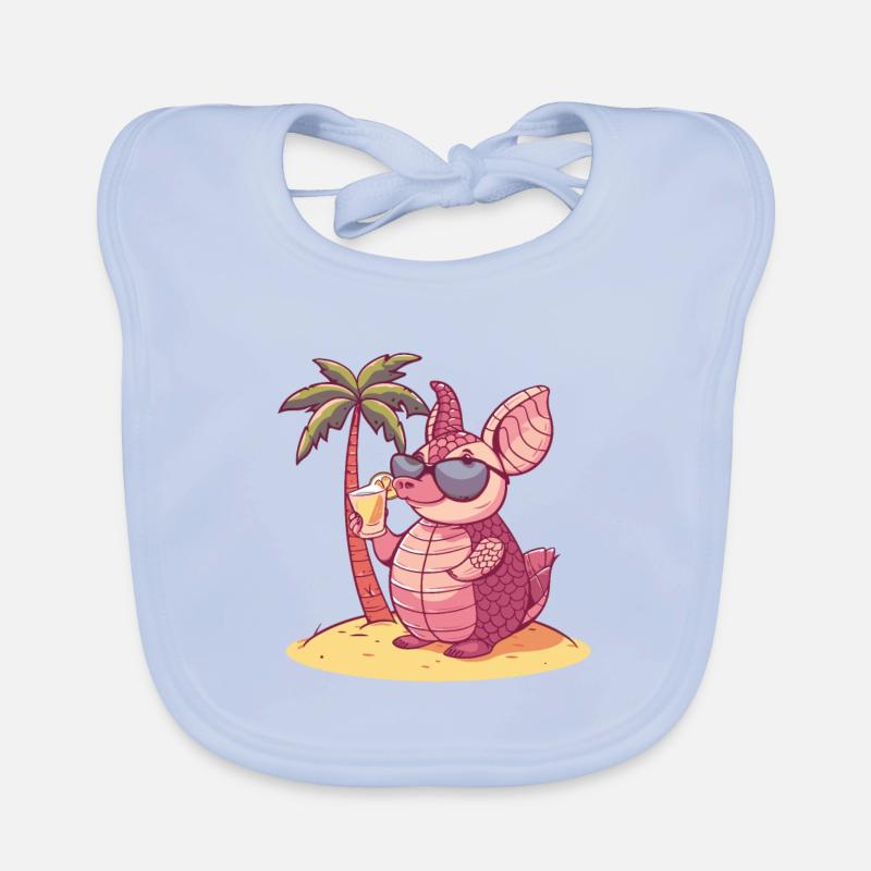 Armadillo Summer Vacation Organic Baby Bibs