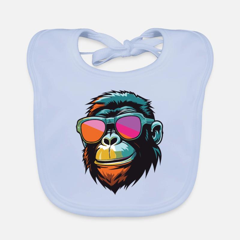 Tête de singe Cool Monkey Bavoir bio Bébé