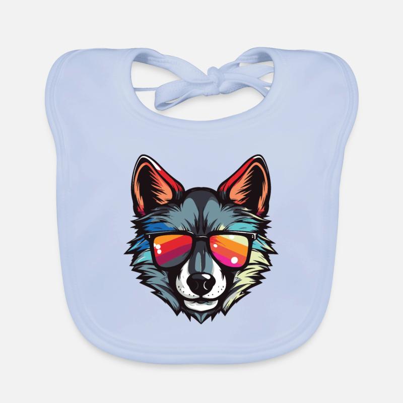 Wolf Head Cool Organic Baby Bibs