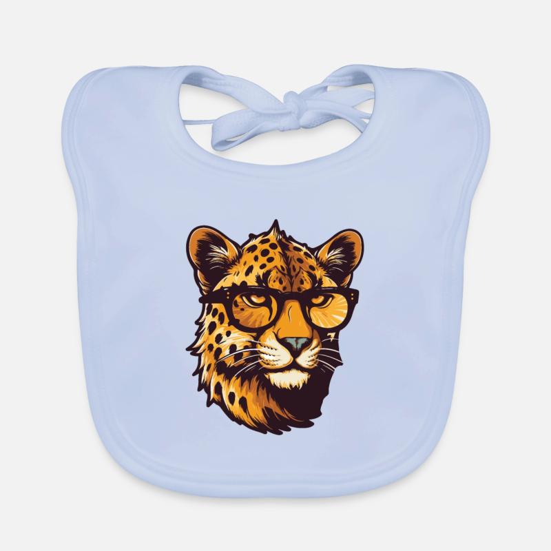 Cheetah Head Cool Organic Baby Bibs