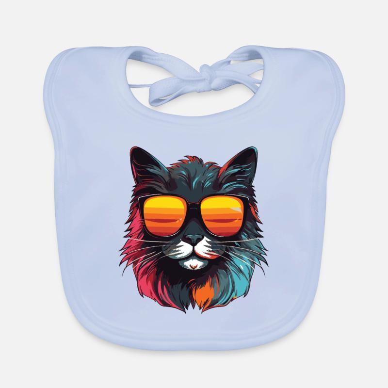 Tête de chat Cool Bavoir bio Bébé