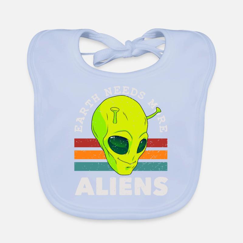 Alien, UFO, UAP, Space, Space Flying Object Organic Baby Bibs