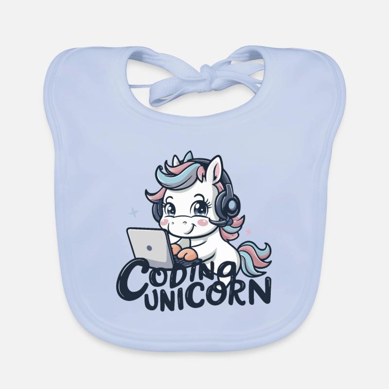 LICORNE DU CODAGE Bavoir bio Bébé