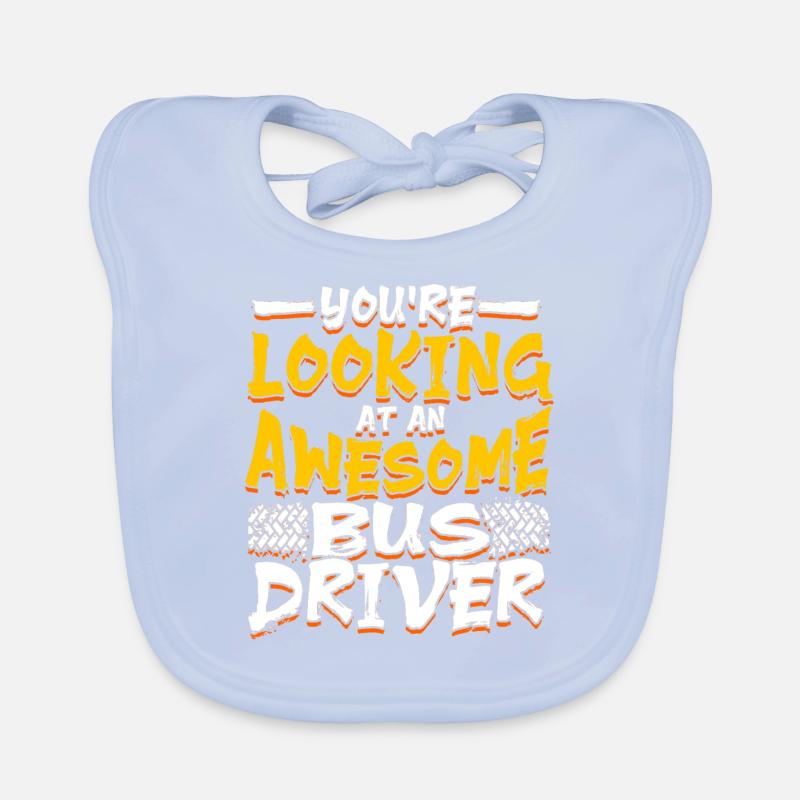 lustiges Busfahrer Schulbusfahrer Spruch Geschenk - Baby Bio-Lätzchen - sky Blue