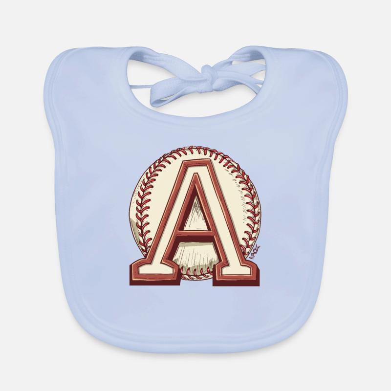 A sur une balle de baseball Bavoir bio Bébé
