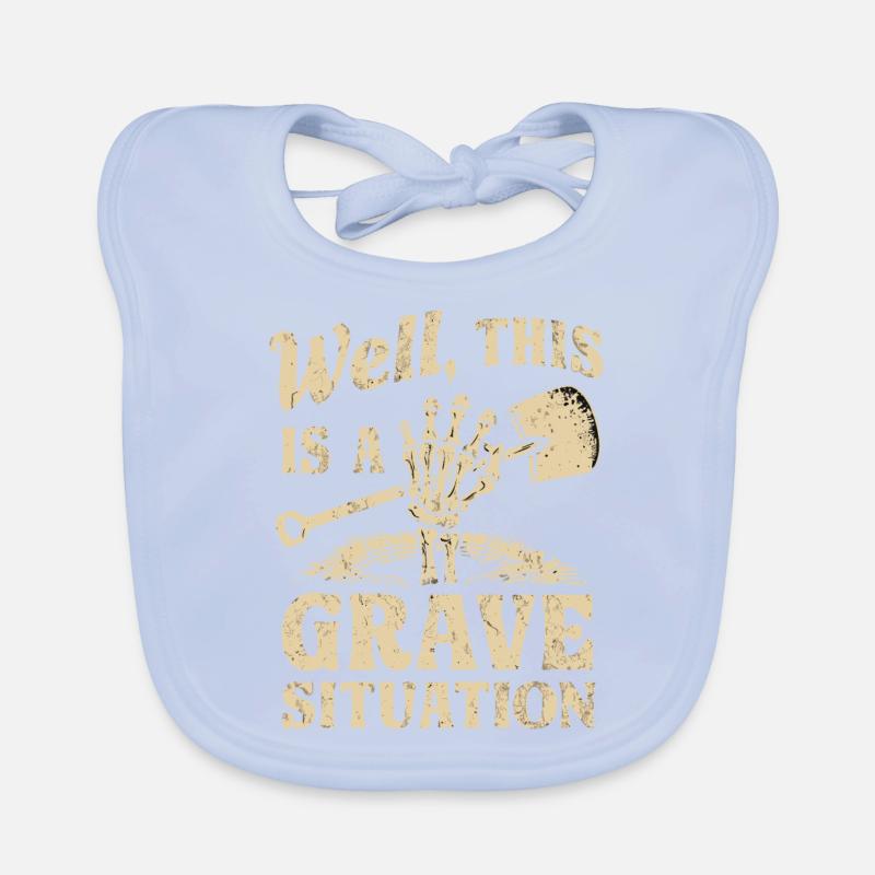 Skeleton Cemetery Pun Funny Saying Organic Baby Bibs