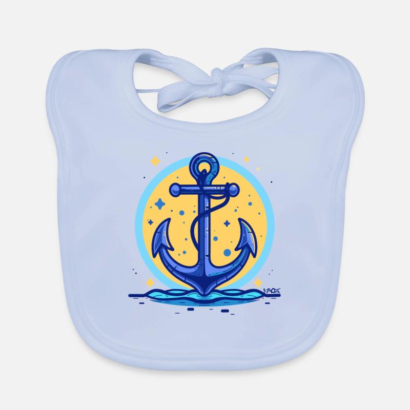 Blauer Schiffsanker, Symbol Schiff Anker Baby Bio-Lätzchen