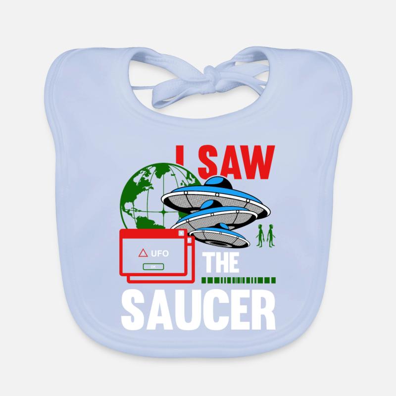 Alien, UFO, UAP, Space, Space Flying Object Organic Baby Bibs