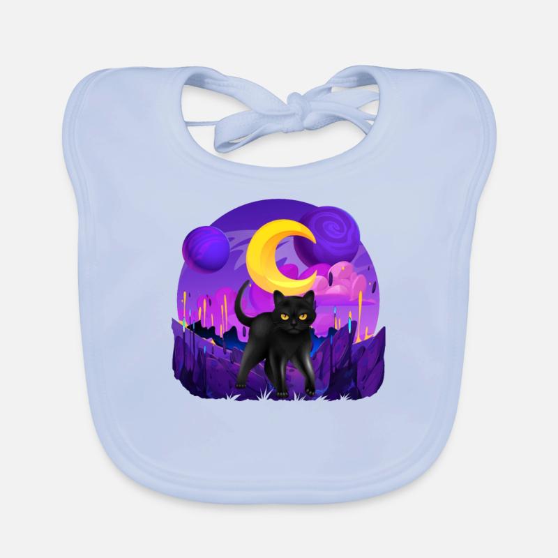 Galactic Cat Vintage Chat rétro Élégance intemporelle Bavoir bio Bébé