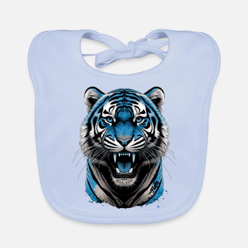 Blauer Tiger 💙 Baby Bio-Lätzchen
