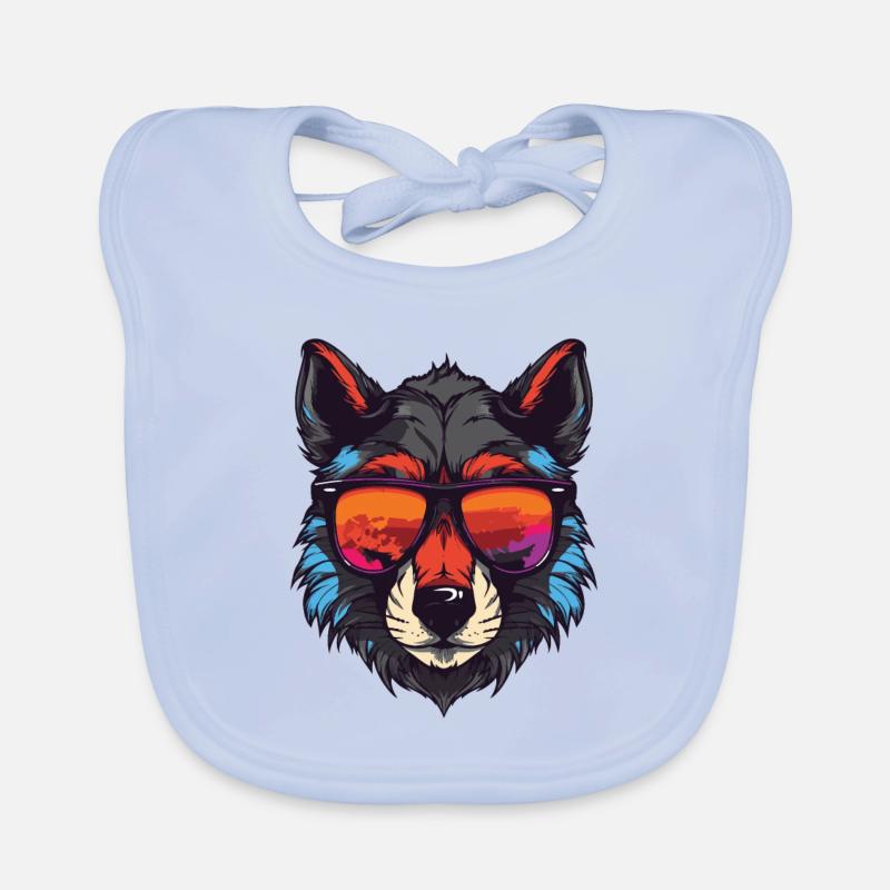Fête Wolf Cool Head Bavoir bio Bébé