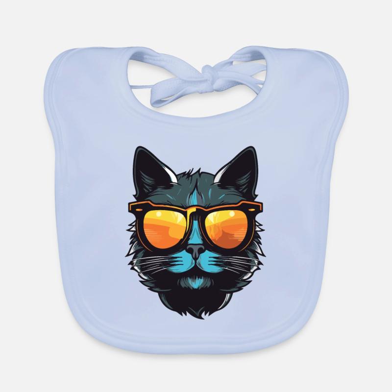 Fête Cat Cool Head Bavoir bio Bébé