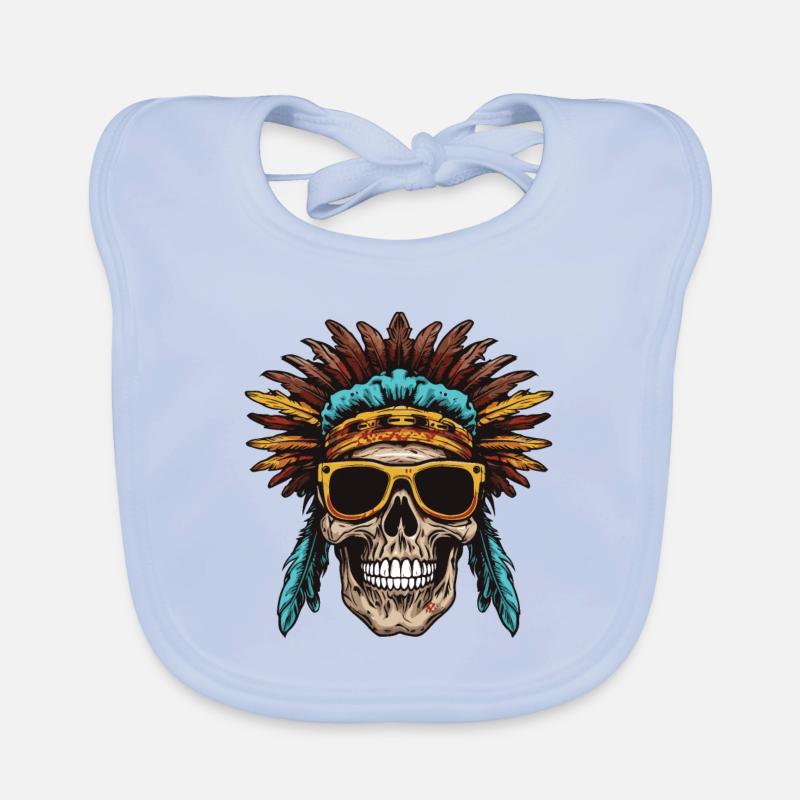 Apache Skull Indian Organic Baby Bibs