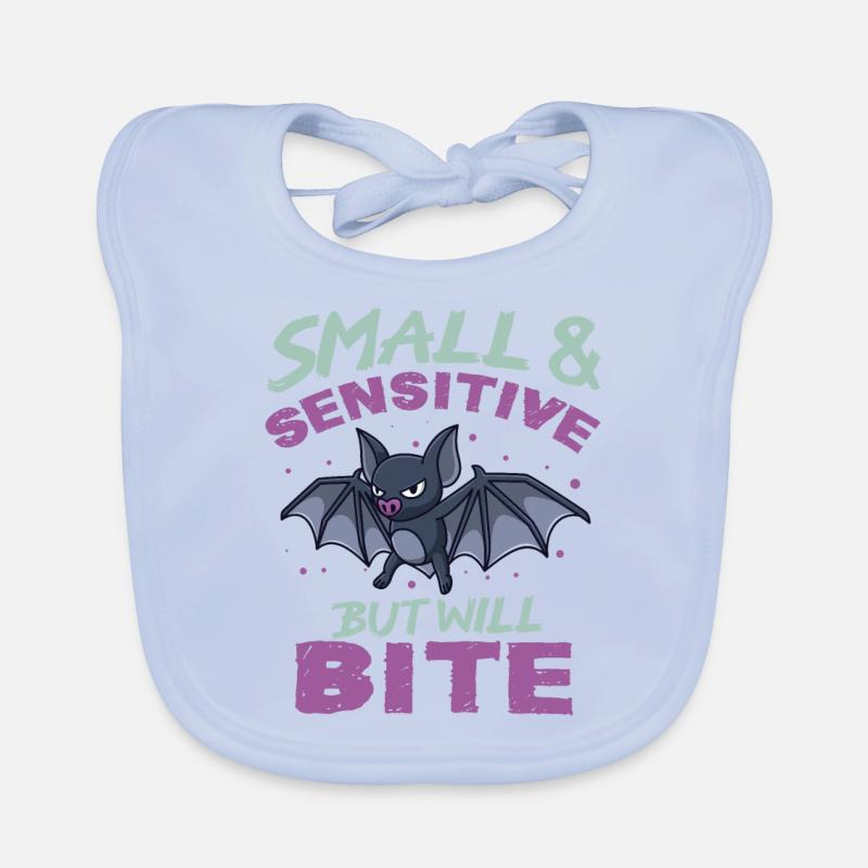 Fledermaus Halloween Small Sensitive But Will Bite Baby Bio-Lätzchen