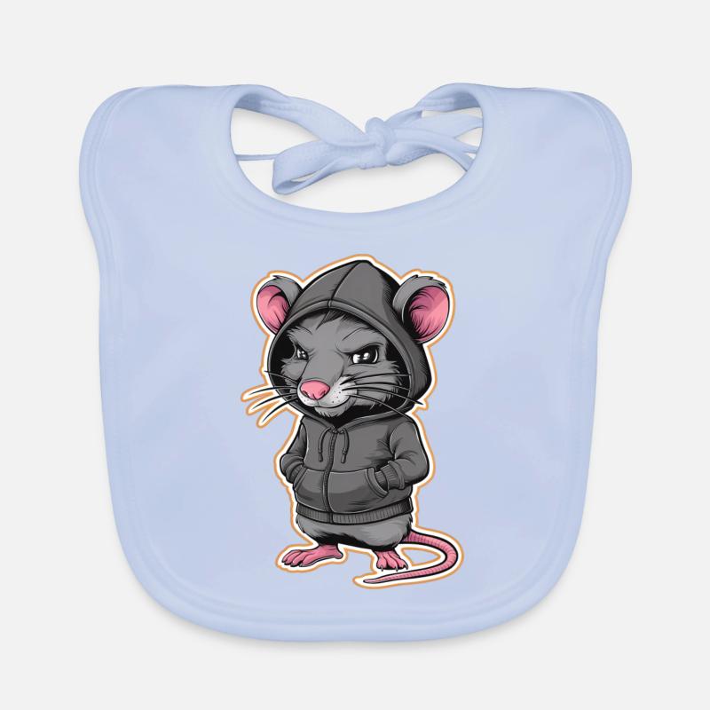 Rat cool dans un sweat à capuche élégant - Funny Animals Bavoir bio Bébé