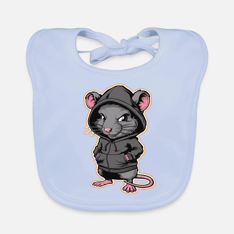 Rat cool dans un sweat à capuche élégant - Funny Animals Bavoir bio Bébé