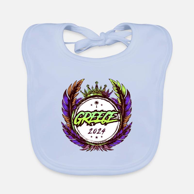 Grèce 2024 Coloré Bavoir bio Bébé