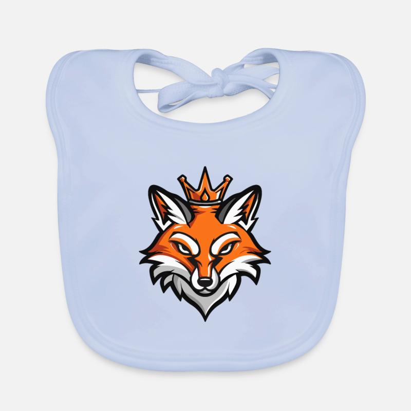Fox Head Crown Organic Baby Bibs