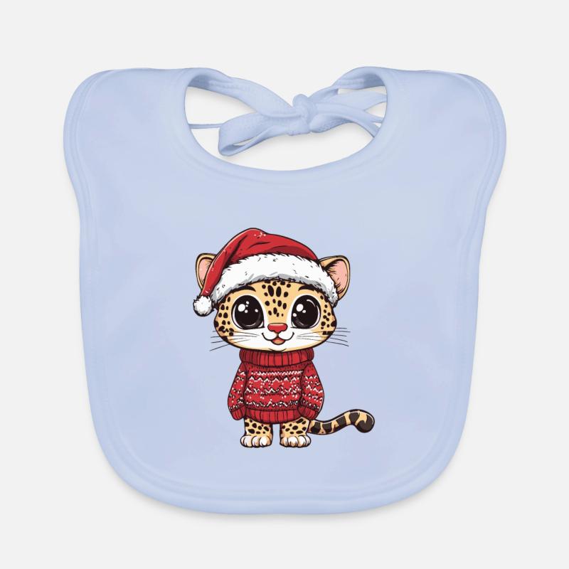 Bande dessinée de Noël léopard Bavoir bio Bébé