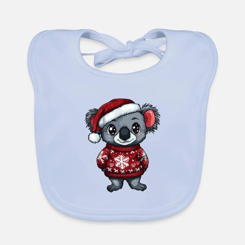 Koala Christmas Comic Organic Baby Bibs