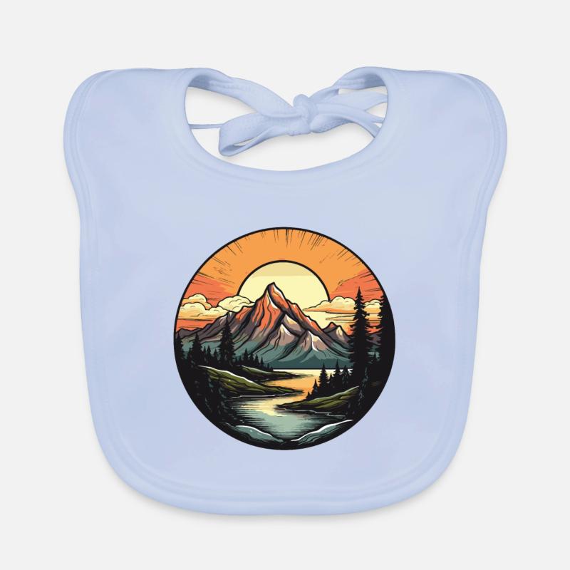 Berge Landschaft Kreis Baby Bio-Lätzchen