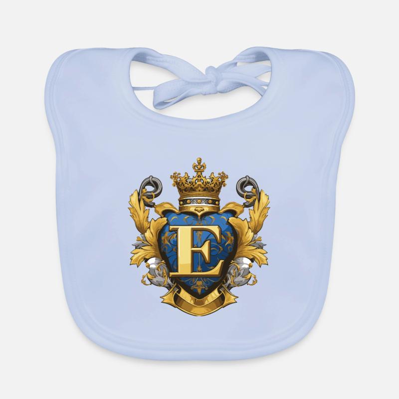 Couronne de logo E Letter Bavoir bio Bébé