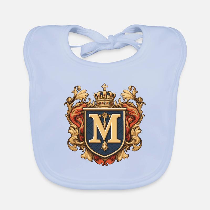 M Buchstabe Logo Krone Baby Bio-Lätzchen