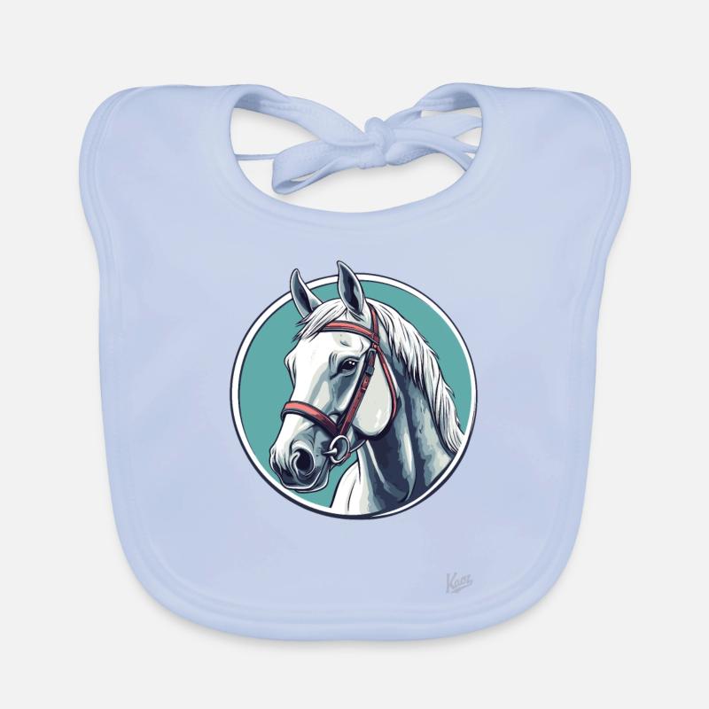 Ein Schimmel, ein weißes Pferd - Baby Bio-Lätzchen - sky Blue