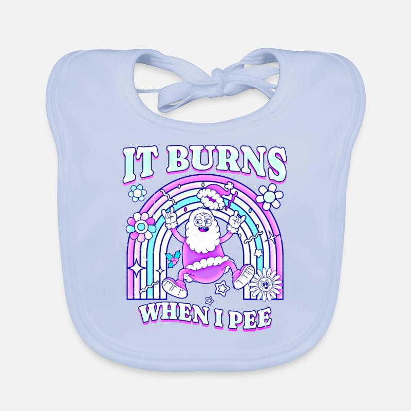 Winter Edition "It Burns when i Pee"! sarkastisch - Baby Bio-Lätzchen - sky Blue