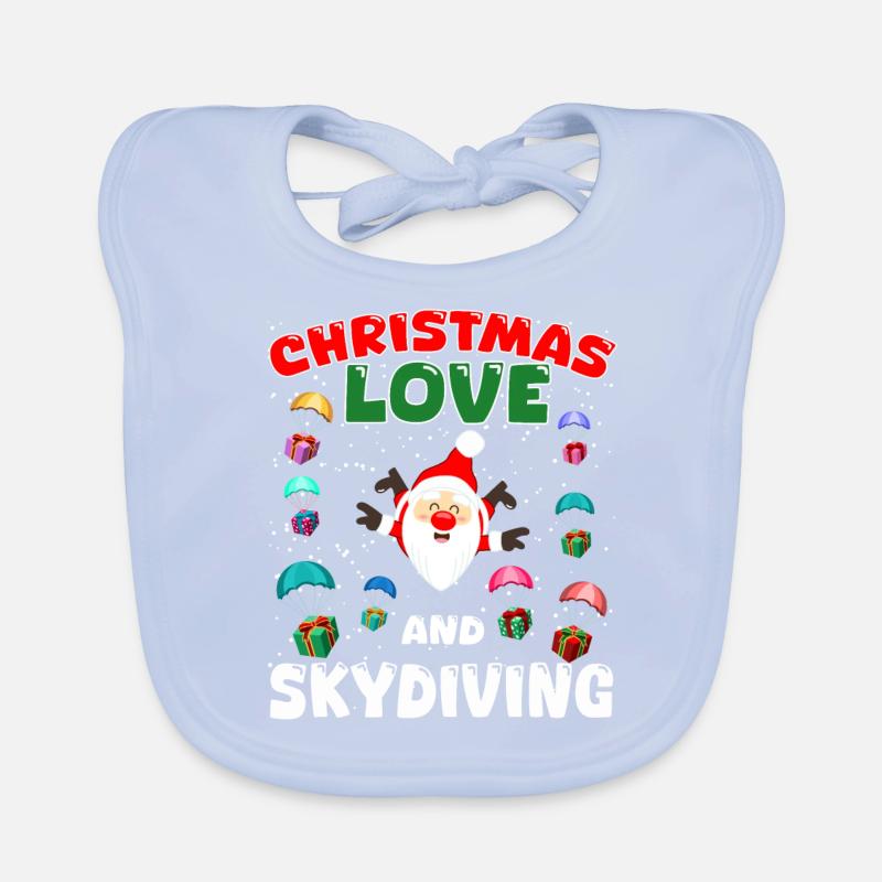 Skydive Skydive Christmas Love and Skydiving Organic Baby Bibs