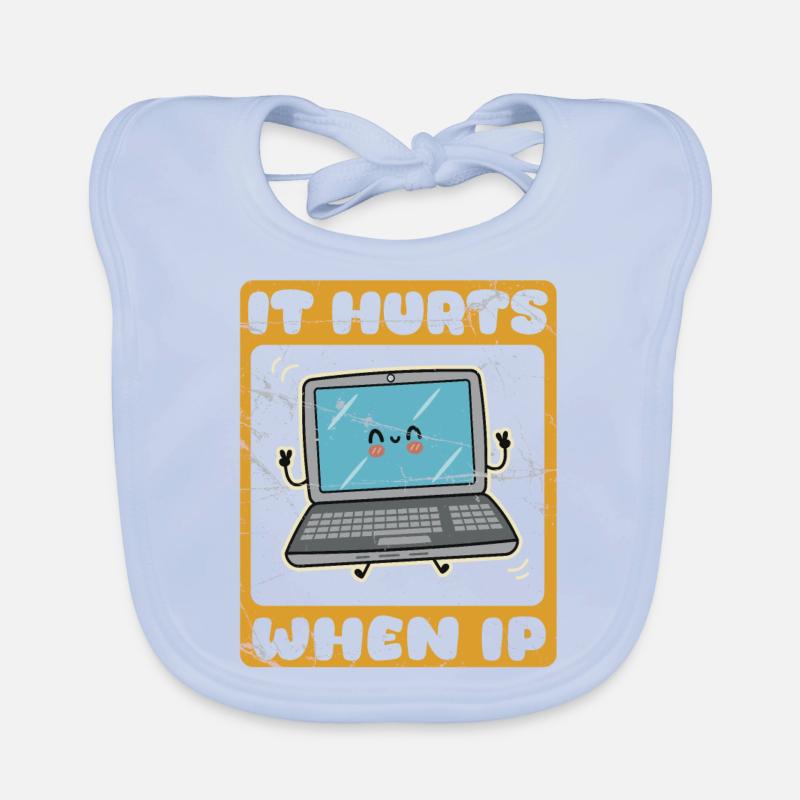 Lustiger Spruch "It Burns when i Pee"! Baby Bio-Lätzchen