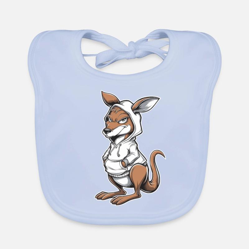Kangaroo Kangaroo Australian Animals Organic Baby Bibs