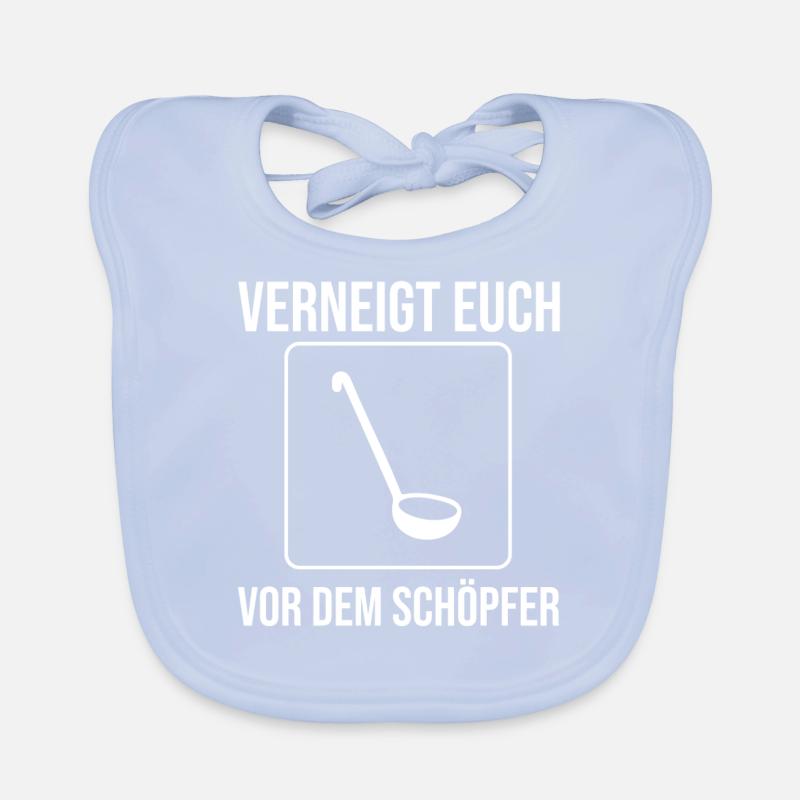Bow down to the creator funny pun Organic Baby Bibs