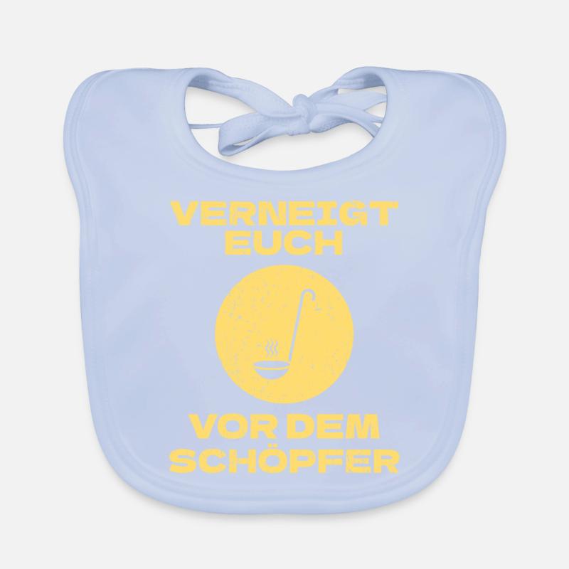 Bow down to the creator funny pun Organic Baby Bibs