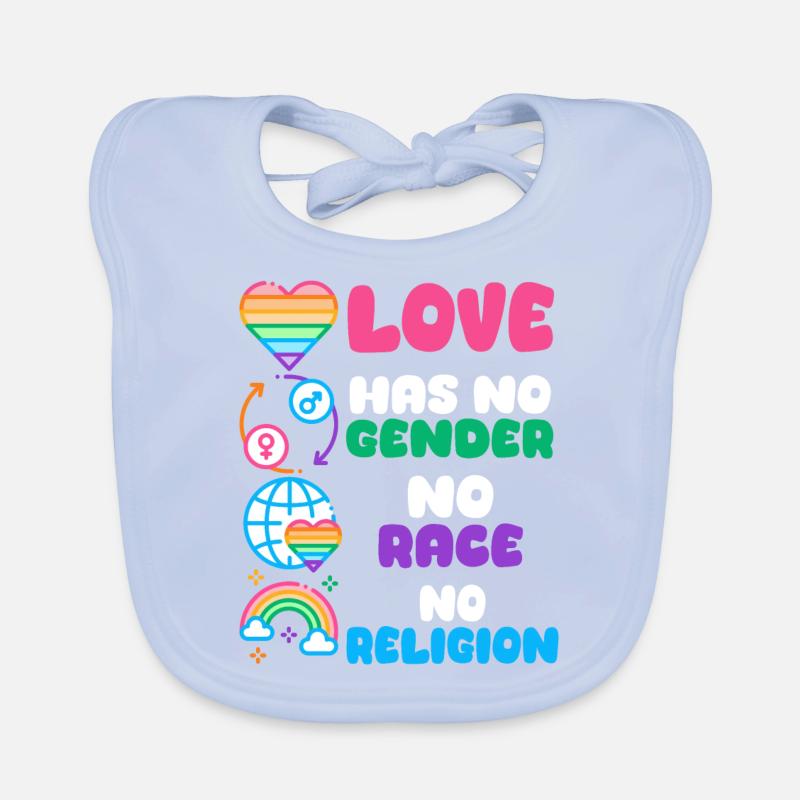 Love A Statement for Equality Diversity Organic Baby Bibs