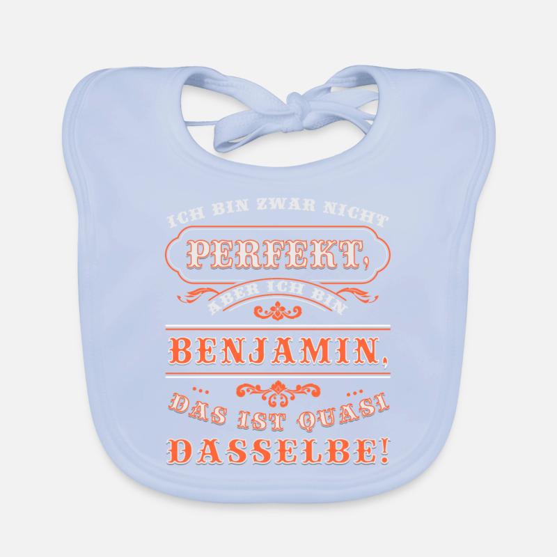 Funny BENJAMIN for Name Day with Name Name Organic Baby Bibs