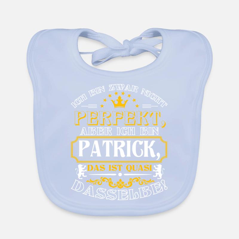 Funny PATRICK for Name Day with Name Name Organic Baby Bibs