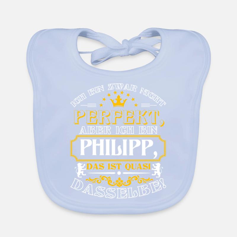 Funny PHILIPP for name day with name name Organic Baby Bibs