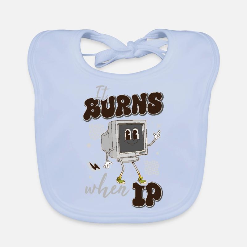 Funny saying "It Burns when I Pee"! Organic Baby Bibs