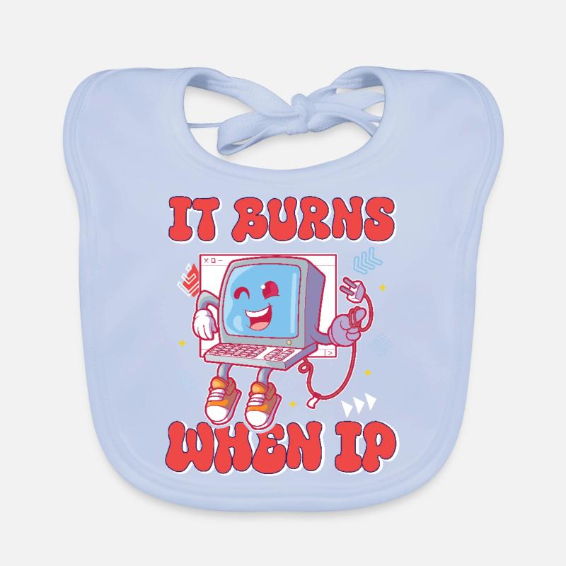 Funny saying "It Burns when I Pee"! Organic Baby Bibs