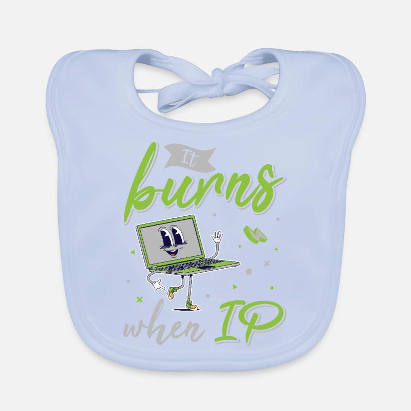 Lustiger Spruch "It Burns when i Pee"! Baby Bio-Lätzchen