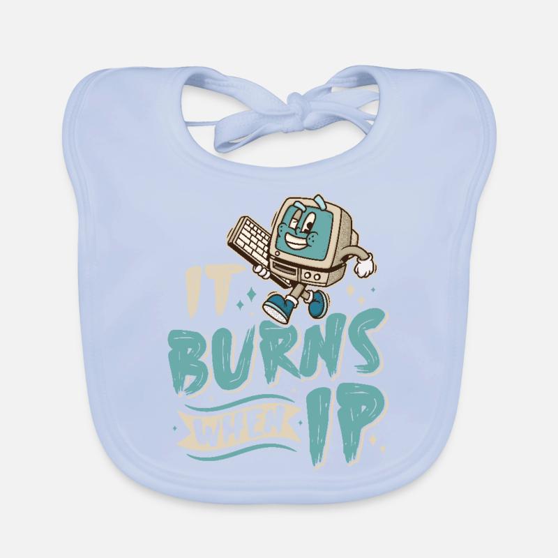 Funny saying "It Burns when I Pee"! Organic Baby Bibs