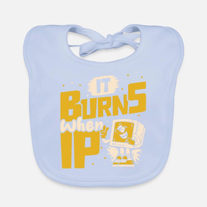 Funny saying "It Burns when I Pee"! Organic Baby Bibs