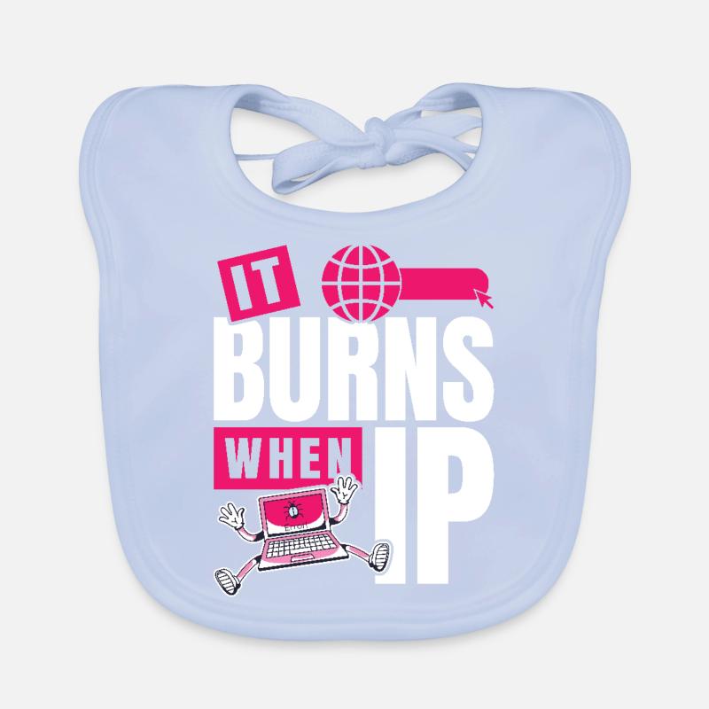 Funny saying "It Burns when I Pee"! Organic Baby Bibs