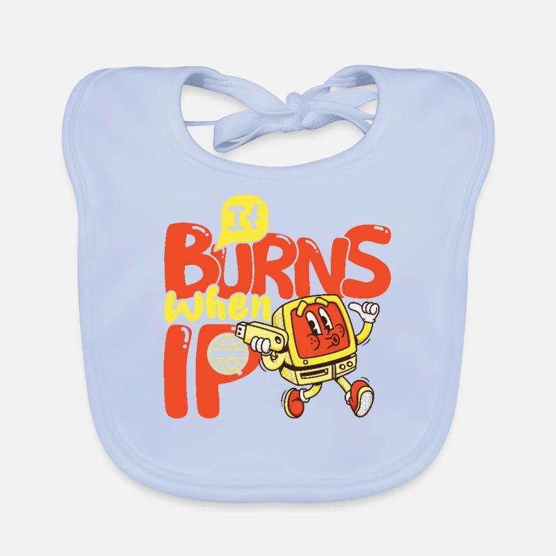 Funny saying "It Burns when I Pee"! Organic Baby Bibs