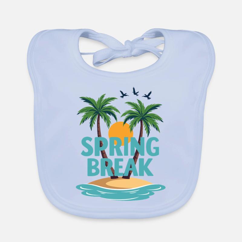 Spring Break Palm Trees Beach Organic Baby Bibs