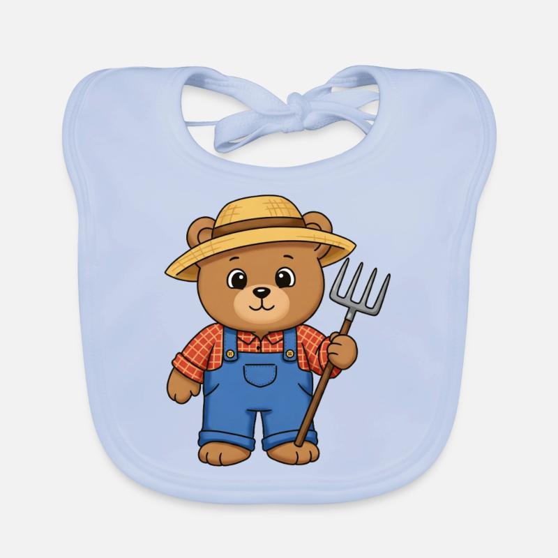 Teddybär Farmer Baby Bio-Lätzchen